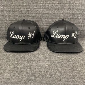 Lump #1 Baby Bear & Lump #2 Shicken Nugget Snapback Hats OSFM Faux Leather Lids